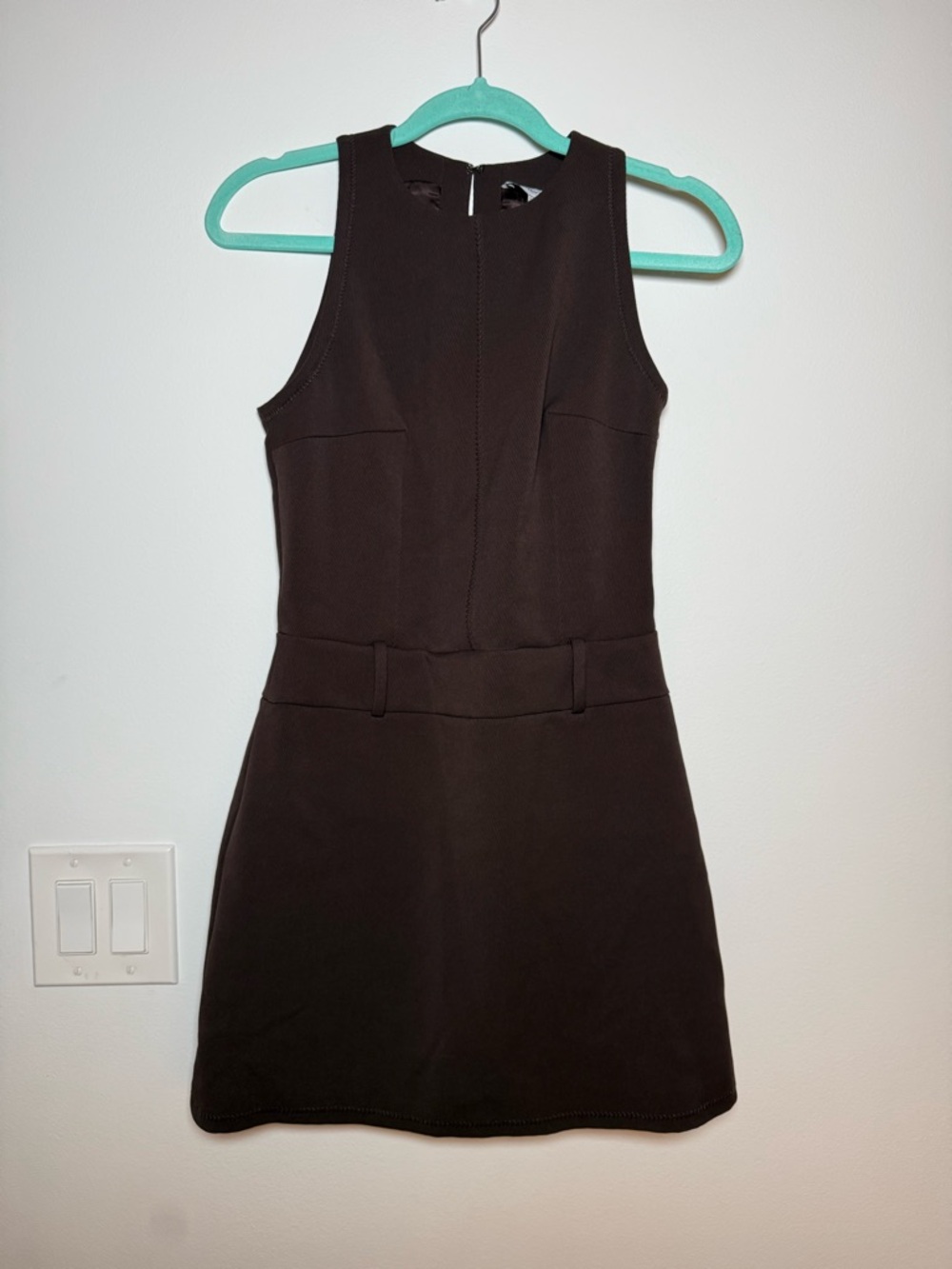 & Other Stories Dark Brown Sleeveless Belted Mini Dress